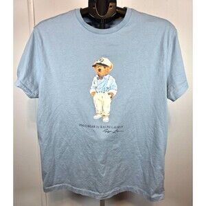 Polo Ralph Lauren Polo Bear Womens Graphic T-Shirt Blue Size Medium